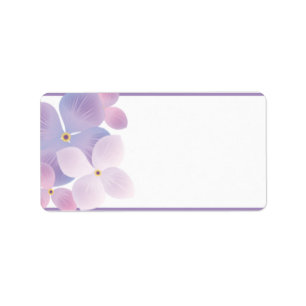 1.25"x2.75" Mailing Address Purple Hydrangea Label