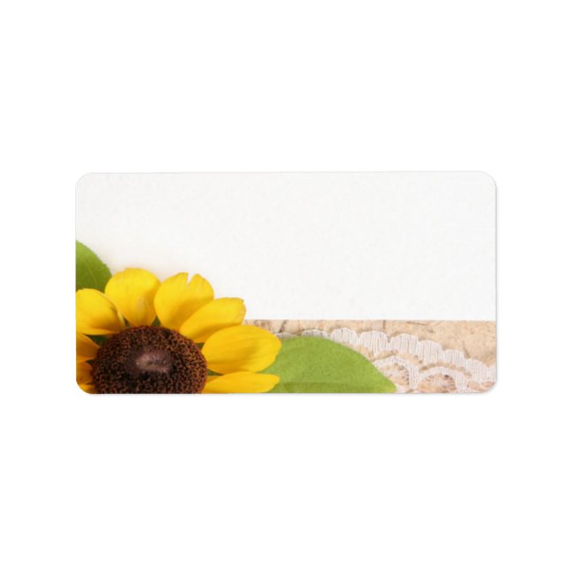 1.25"x2.75" Mailing Address Rustic Sunflower Count Label (Front)