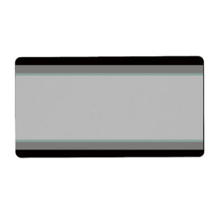 1.25"x2.75" Mailing Address Teal & Black Damask
