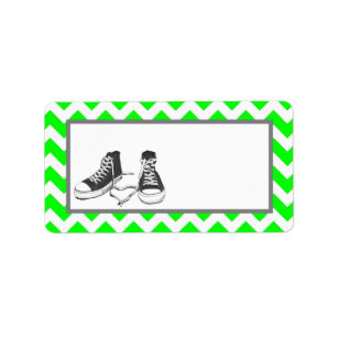 1.25"x2.75" Mailing Address Teenage Sneakers Chevr Label