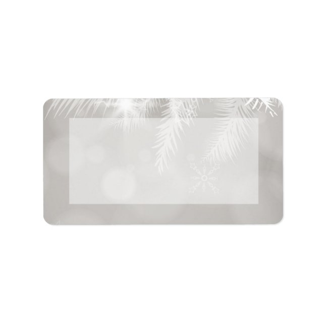 1.25"x2.75" Mailing Address Winter White Pine Tree Label (Front)
