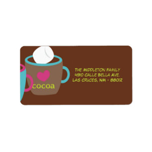 1.25"x2.75" Modern Cocoa Cup Mailing Label