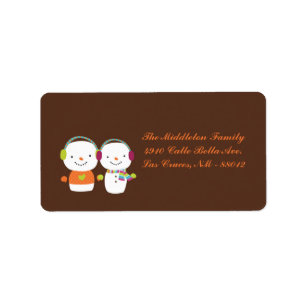 1.25"x2.75" Modern Snowman Flake Mailing Label