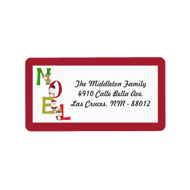 1.25"x2.75" NOEL Christmas Santa Mailing Label (Front)