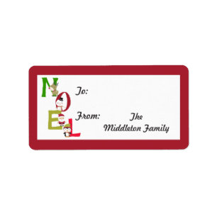 1.25"x2.75" NOEL Christmas Santa Stick On Gift Tag