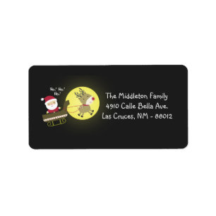 1.25"x2.75" Santa Rudolf Reindeer Mailing Address Label