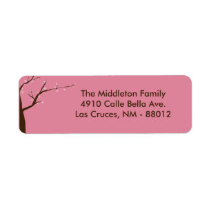 1.25"x2.75" WT Cherry Blossom Return Label Return Address Label