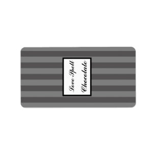1.25" x 2.75" Hershey's Black Grey Flourish Stripe Label