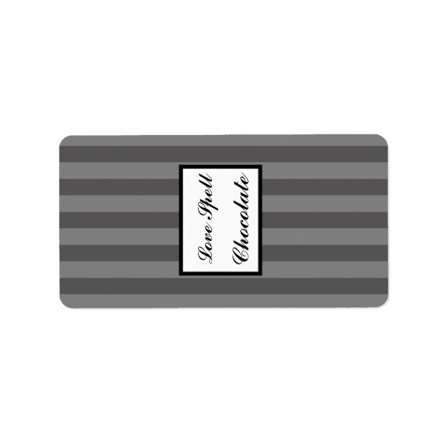 1.25" x 2.75" Hershey's Black Grey Flourish Stripe Label (Front)