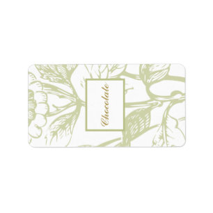 1.25" x 2.75" Hershey's Green Gerbera Daisy Flower Label