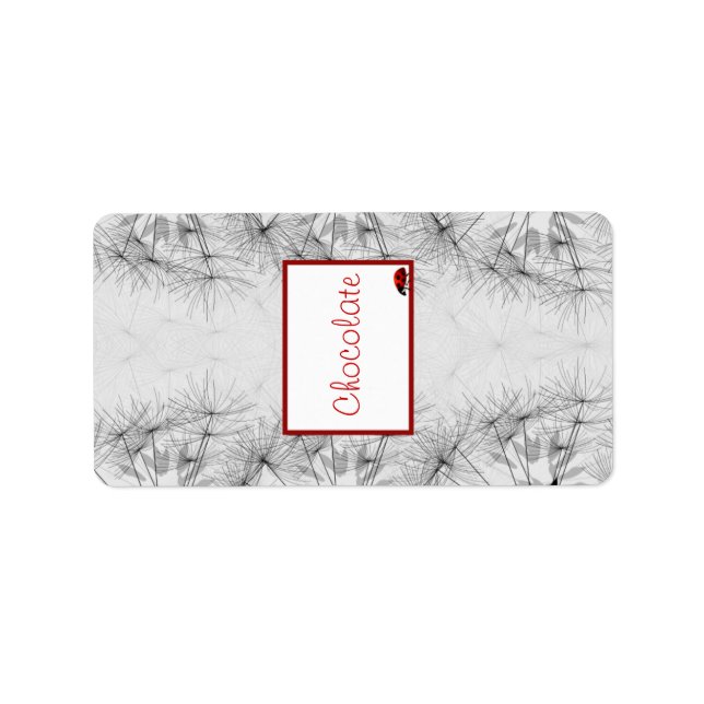 1.25" x 2.75" Hershey's Lady Bug on Dandelion Red Label (Front)