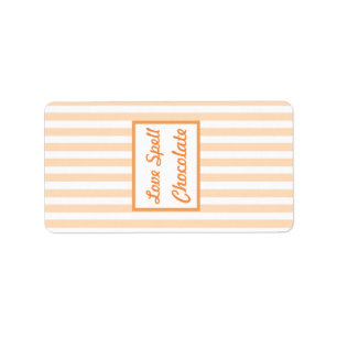 1.25" x 2.75" Hershey's Love Birds Peach Stripes Label