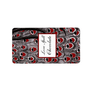 1.25" x 2.75" Hershey's Peacock Red Black White Label