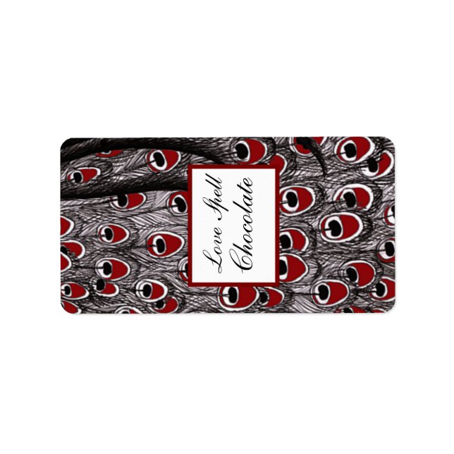 1.25" x 2.75" Hershey's Peacock Red Black White Label (Front)