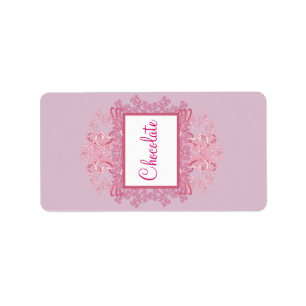 1.25" x 2.75" Hershey's Pink/Purple Chinese Scroll Label