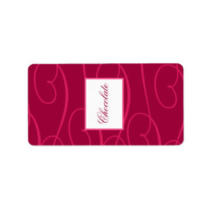 1.25" x 2.75" Hershey's Raspberry Pink Loops/Swirl Label