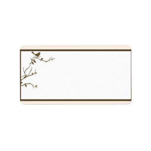 1.25" x 2.75" Mailing Address Birds on Brown Polka Label