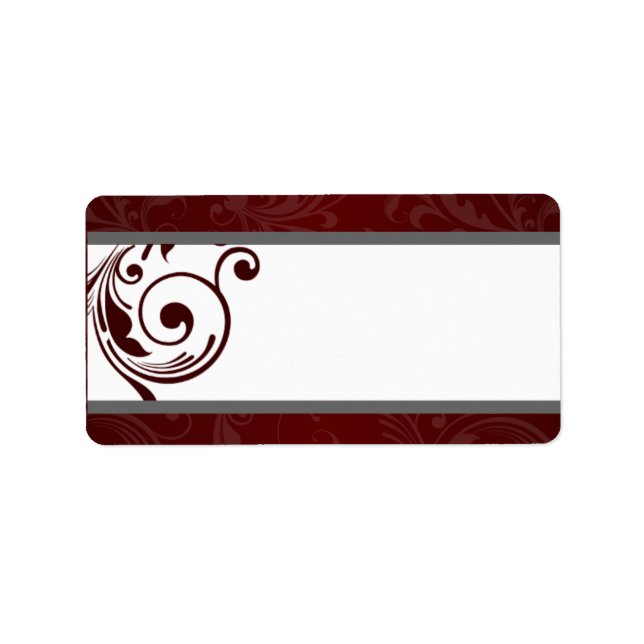 1.25" x 2.75" Mailing Address Dark Maroon Grey Swi Label (Front)