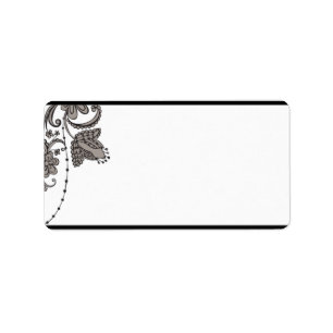 1.25" x 2.75" Mailing Address Grey Flourish Swirls Label
