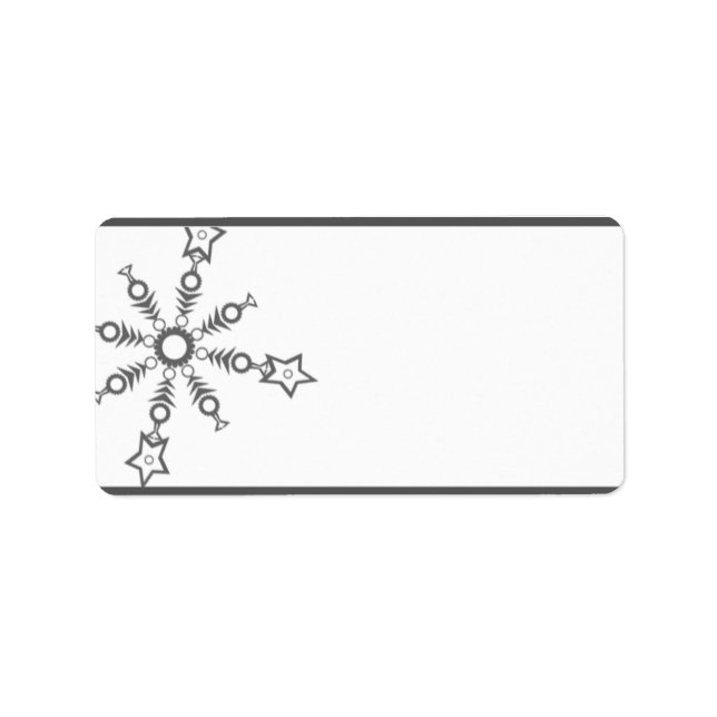 1.25" x 2.75" Mailing Address Grey Snowflakes Label (Front)