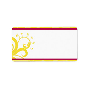 1.25" x 2.75" Mailing Address Hot Pink/Yellow Swir Label