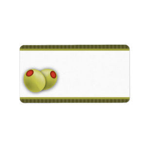 1.25" x 2.75" Mailing Address Martini Olives Green Label