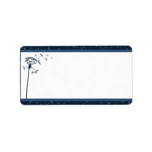 1.25" x 2.75" Mailing Address Navy Blue Dandelion Label