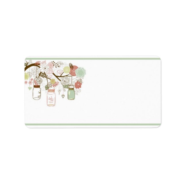 1.25" x 2.75" Mailing Address Spring Floral Mason Label (Front)