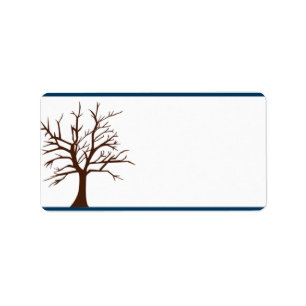 1.25" x 2.75" Mailing Address Twinkling Snow/Tree Label