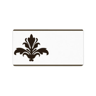 1.25" x 2.75" Mailing Address Vintage Brown Damask Label