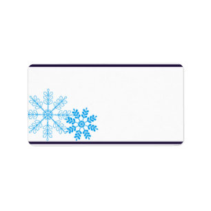 1.25" x 2.75" Mailing Address White Snow Flakes Label