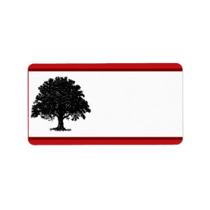 1.25" x 2.75" Mailing Address White Tree Red Black Label