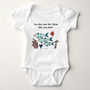 1, 2, 3 Fish with Little Fish and Coral Baby Bodysuit