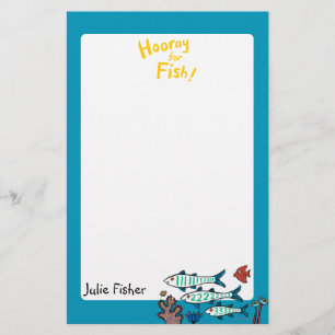 1, 2, 3 Fish with Little Fish and Coral Stationery