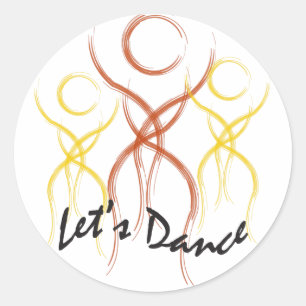 1 2 3 Let's Dance Classic Round Sticker