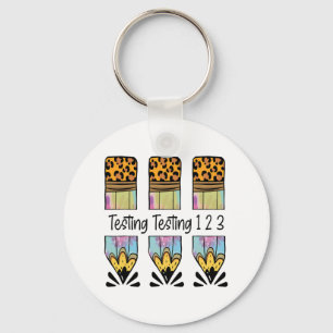 1 2 3 Test Day Shirt Test Day Teacher Exam Testing Key Ring