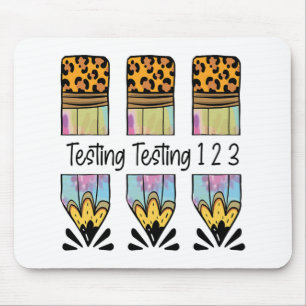 1 2 3 Test Day Shirt Test Day Teacher Exam Testing Mouse Pad
