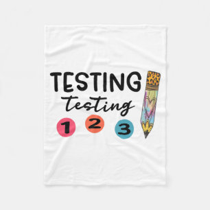 1 2 3 Test Day Shirt Testing Coordinator Teacher  Fleece Blanket