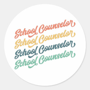 1/2- Back To School Vintage School Counsellor Classic Round Sticker