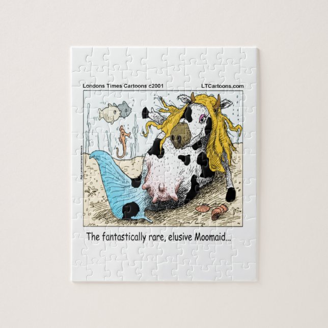 1/2 Cow 1/2 Mermaid Moomaid Funny Jigsaw Puzzle (Vertical)