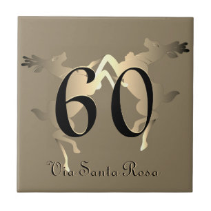 1-2 Digit Number Reindeer House Number and Street Ceramic Tile