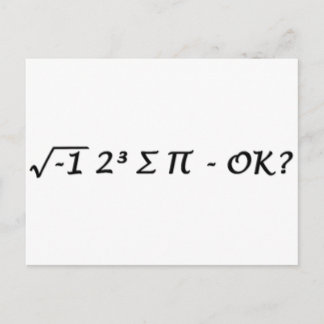 √-1 2³ ∑ ∏ - I Ate Some Pie Okay? Postcard