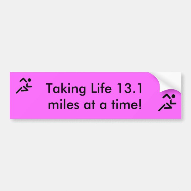 1/2 Marathon Running bumper sticker (Front)