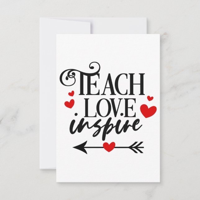 1/2 Teach Love Inspire Shirt kindergarten teachers RSVP Card (Front)