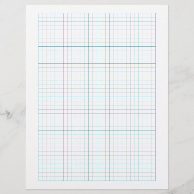 1/4 Inch Graph Paper (4 Squares Per Inch) - Blue Custom Letterhead (Front)