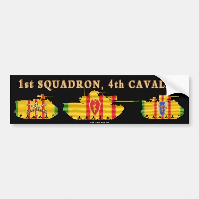 1/4th Cavalry VSR Tracks & Tank Bumper Sticker (Front)
