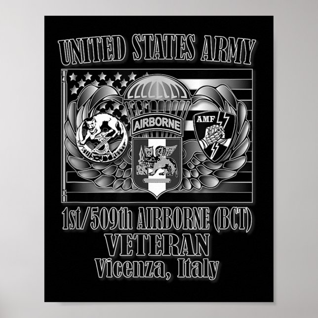1_509th Airborne (bct) Veteran (front Design)  Poster (Front)