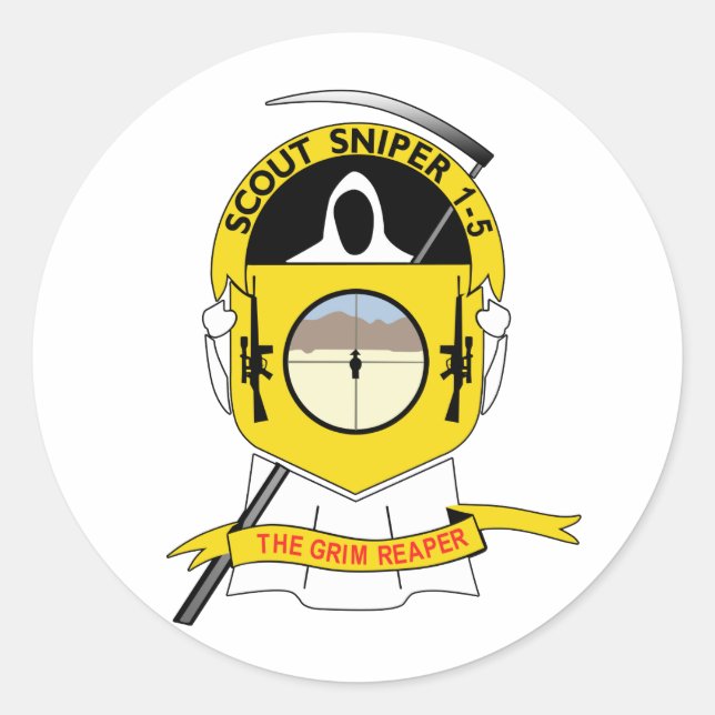 1-5-1 Scout Sniper Classic Round Sticker (Front)