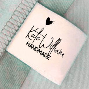 1.5" Custom heart Clothing label for handmade item Grosgrain Ribbon