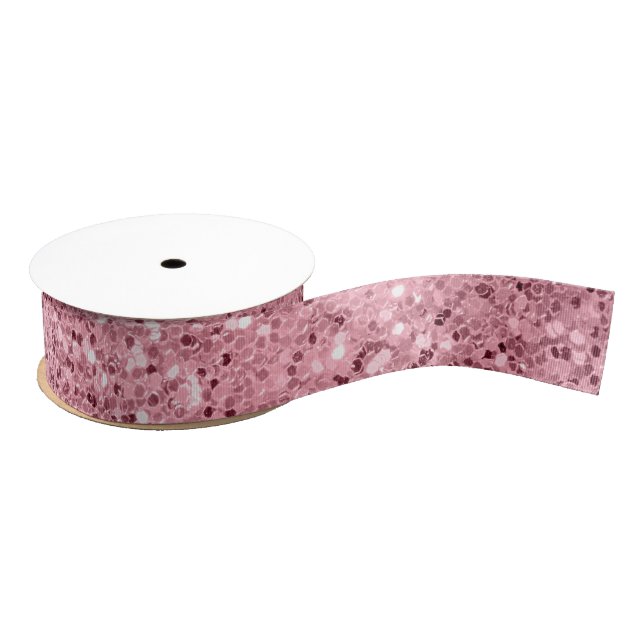1.5" Grosgrain Ribbon Rose Gold Glitter (Spool)